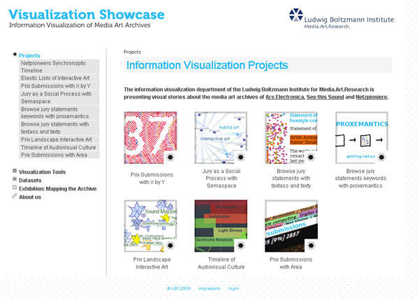 screencap of Information Visualization website