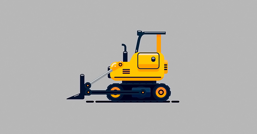 ilustración flat de un bulldozer