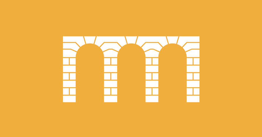 Ilustración de cuatro columnas unidas por arcos