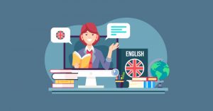 Ilustración de lecciones de ingés online